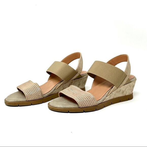 Hispanitas Mercury Metallic Leather Wedge Sandals Size 39 - Picture 5 of 8